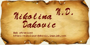 Nikolina Daković vizit kartica